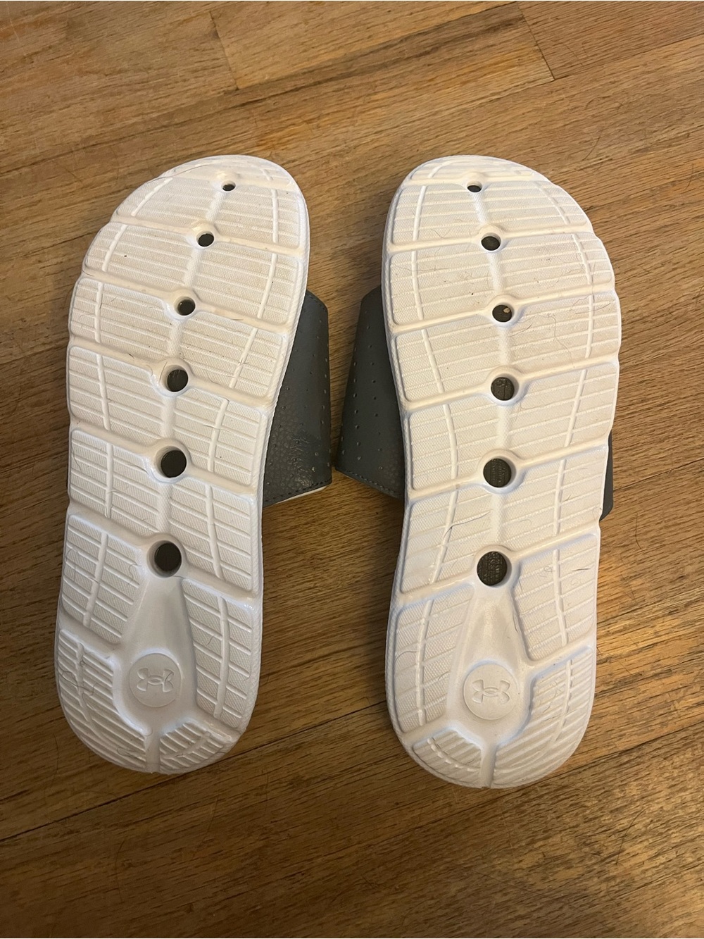 Under Armour Men’s Gray & Orange Slide Sandals - Picture 2 of 3